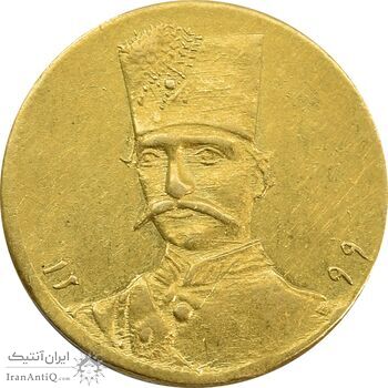 سکه طلا 5000 دینار 1299 تصویری - MS61 - ناصرالدین شاه