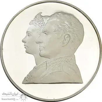 مدال نقره 200 ریال جشنهای 2500 ساله 1350 - MS64 - محمد رضا شاه