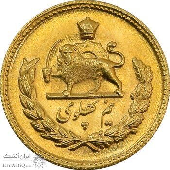 سکه طلا نیم پهلوی 1324 (1334) ارور تاریخ - MS64 - محمد رضا شاه