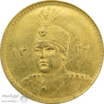 سکه طلا 2000 دینار 1332 تصویری - MS62 - احمد شاه