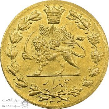 سکه طلا 5000 دینار 1330 خطی - MS62 - احمد شاه