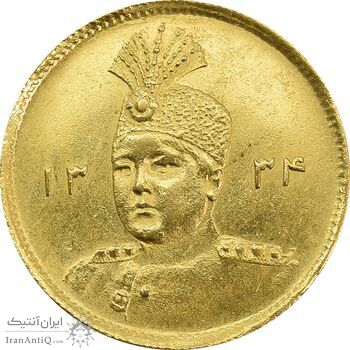 سکه طلا 1 تومان 1334 تصویری (تاریخ متوسط) - MS63 - احمد شاه
