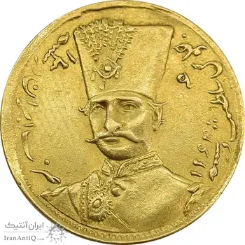 سکه طلا 1 تومان 1304 - AU58 - ناصرالدین شاه