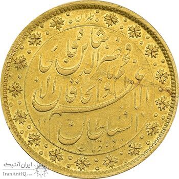سکه طلا 10 تومان 1297 تصویری - AU50 - ناصرالدین شاه