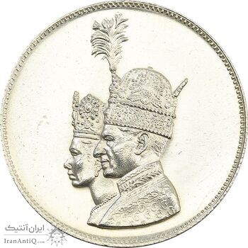 مدال یادبود نقره جشن تاجگذاری 1346 - MS62 - محمد رضا شاه