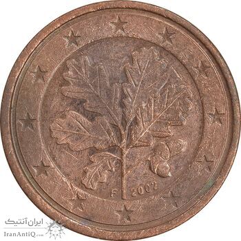 سکه 1 یورو سنت 2002F جمهوری فدرال - EF45 - آلمان