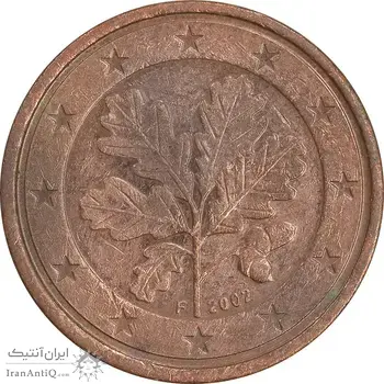 سکه 1 یورو سنت 2002F جمهوری فدرال - EF45 - آلمان