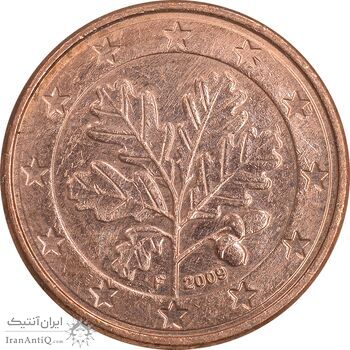 سکه 1 یورو سنت 2009F جمهوری فدرال - AU50 - آلمان