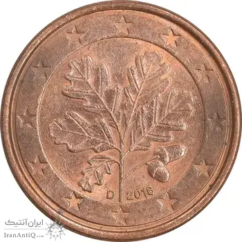 سکه 1 یورو سنت 2016D جمهوری فدرال - AU55 - آلمان