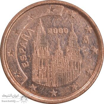 سکه 1 یورو سنت 2000 خوآن کارلوس یکم - EF45 - اسپانیا