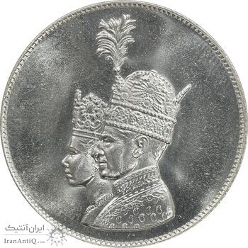مدال نقره جشن تاجگذاری 1346 - MS64 - محمد رضا شاه