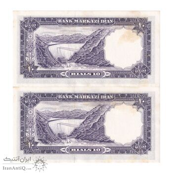 اسکناس 10 ریال 1340 - جفت - UNC63 - محمد رضا شاه