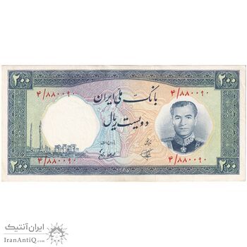 اسکناس 200 ریال 1337 - تک - UNC61 - محمد رضا شاه