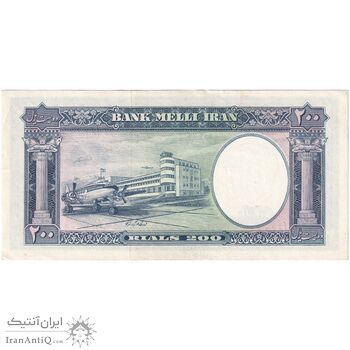 اسکناس 200 ریال 1337 - تک - UNC61 - محمد رضا شاه