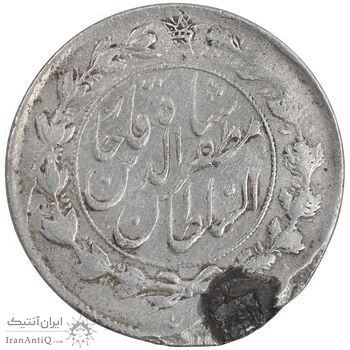 سکه 1000 دینار 1322 خطی - EF - مظفرالدین شاه