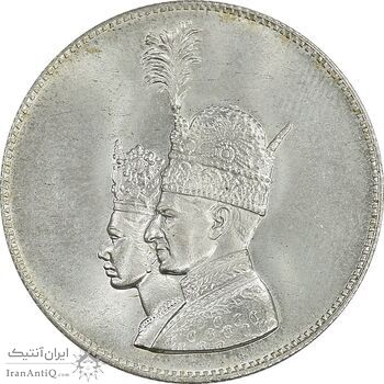 مدال نقره جشن تاجگذاری 1346 - MS64 - محمد رضا شاه
