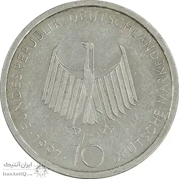 سکه 10 مارک 1997 صدمین سالگرد موتور دیزل - AU55 - آلمان