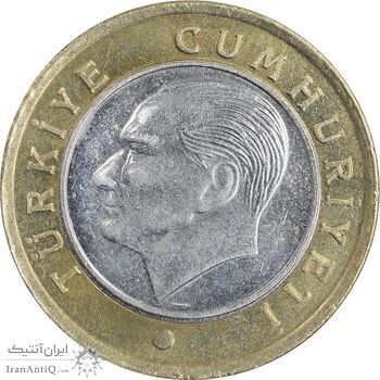 سکه 1 لیر 2021 جمهوری - تیپ یک - AU58 - ترکیه