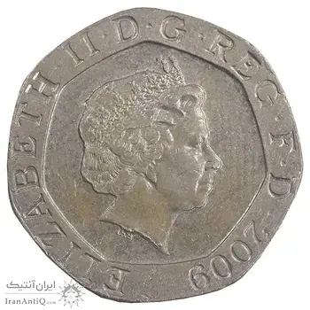 سکه 20 پنس 2009 الیزابت دوم - EF45 - انگلستان