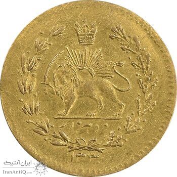 سکه طلا 2000 دینار 1330 خطی - AU50 - احمد شاه