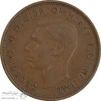 سکه 1 پنی 1938 جرج ششم - EF40 - انگلستان