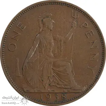 سکه 1 پنی 1938 جرج ششم - EF40 - انگلستان