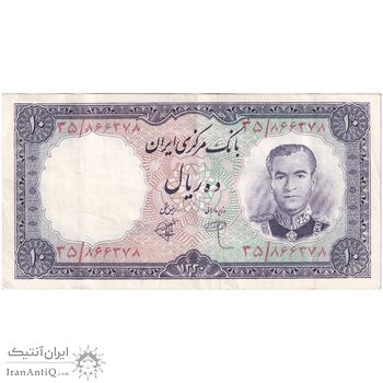 اسکناس 10 ریال 1340 - تک - AU50 - محمد رضا شاه اسکناس 10 ریال 1340 - تک - AU50 - محمد رضا شاه