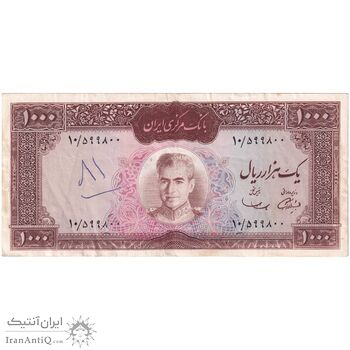 اسکناس 1000 ریال (آموزگار - سمیعی) نوشته قرمز - تک - EF40 - محمد رضا شاه اسکناس 1000 ریال (آموزگار - سمیعی) نوشته قرمز - تک - EF40 - محمد رضا شاه