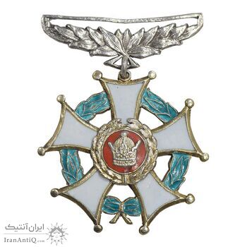 نشان خدمت شهربانی - طلایی - EF - رضا شاه