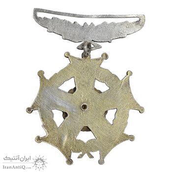 نشان خدمت شهربانی - طلایی - EF - رضا شاه