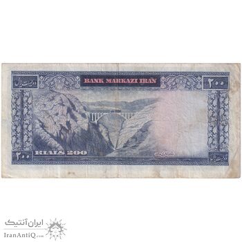 اسکناس 200 ریال (آموزگار - فرمان فرماییان) نوشته سیاه - تک - VF30 - محمد رضا شاه اسکناس 200 ریال (آموزگار - فرمان فرماییان) نوشته سیاه - تک - VF30 - محمد رضا شاه