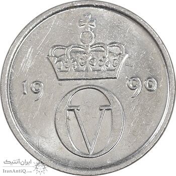 سکه 10 اوره 1990 اولاف پنجم - MS61 - نروژ سکه 10 اوره 1990 اولاف پنجم - MS61 - نروژ