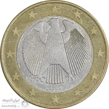 سکه 1 یورو 2002 جمهوری فدرال - EF45 - آلمان
