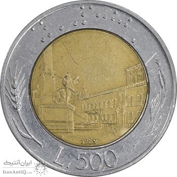 سکه 500 لیره 1989 جمهوری - کاخ کویرینال - AU50 - ایتالیا سکه 500 لیره 1989 جمهوری - کاخ کویرینال - AU50 - ایتالیا