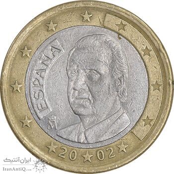 سکه 1 یورو 2002 خوآن کارلوس یکم - EF45 - اسپانیا