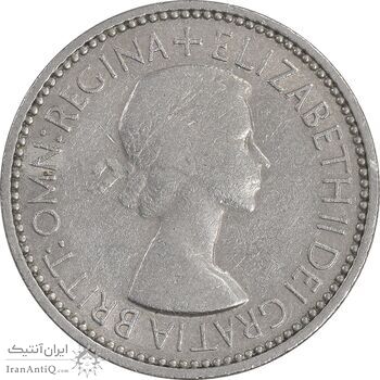 سکه 1 شیلینگ 1953 الیزابت دوم - سپر انگلیس - VF35 - انگلستان