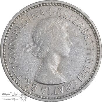 سکه 1 شیلینگ 1953 الیزابت دوم - سپر اسکاتلند - EF40 - انگلستان