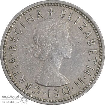 سکه 1 شیلینگ 1956 الیزابت دوم - سپر انگلیس - AU50 - انگلستان