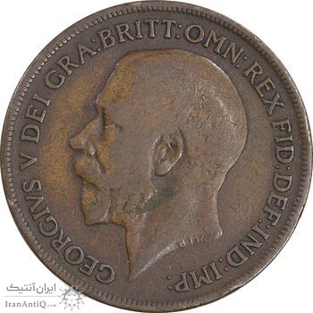 سکه 1 پنی 1919 جرج پنجم - VF30 - انگلستان