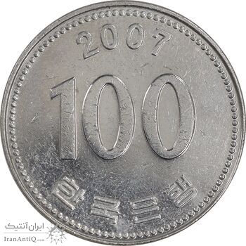 سکه 100 وون 2007 جمهوری - EF45 - کره جنوبی