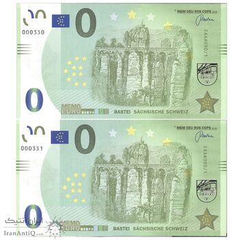 اسکناس 0 یورو بدون تاریخ جمهوری فدرال - پل باستی - جفت - UNC65 - آلمان اسکناس 0 یورو بدون تاریخ جمهوری فدرال - پل باستی - جفت - UNC65 - آلمان