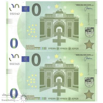 اسکناس 0 یورو بدون تاریخ - دروازه منین - جفت - UNC65 - بلژیک اسکناس 0 یورو بدون تاریخ - دروازه منین - جفت - UNC65 - بلژیک