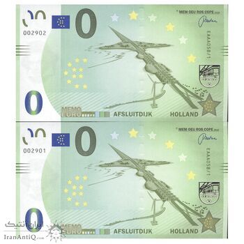 اسکناس 0 یورو بدون تاریخ (2020) - سد دریابند آفسلایتدیک - جفت - UNC65 - هلند اسکناس 0 یورو بدون تاریخ (2020) - سد دریابند آفسلایتدیک - جفت - UNC65 - هلند