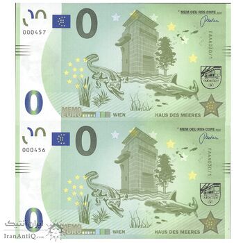 اسکناس 0 یورو بدون تاریخ (2020) - آکواریوم خانه دریا-وین - جفت - UNC65 - اتریش اسکناس 0 یورو بدون تاریخ (2020) - آکواریوم خانه دریا-وین - جفت - UNC65 - اتریش