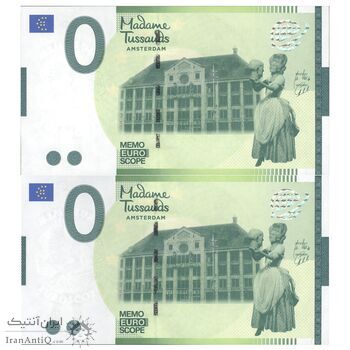 اسکناس 0 یورو بدون تاریخ - موزه مادام توسو آمستردام - جفت - UNC65 - هلند اسکناس 0 یورو بدون تاریخ - موزه مادام توسو آمستردام - جفت - UNC65 - هلند