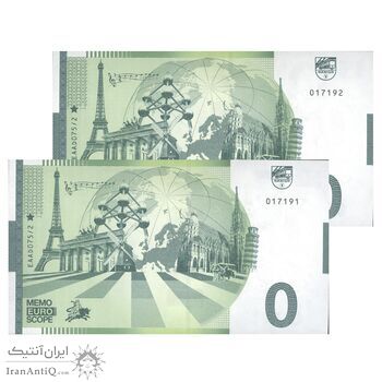 اسکناس 0 یورو بدون تاریخ - موزه مادام توسو آمستردام - جفت - UNC65 - هلند اسکناس 0 یورو بدون تاریخ - موزه مادام توسو آمستردام - جفت - UNC65 - هلند