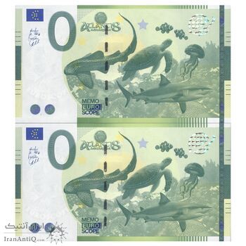 اسکناس 0 یورو بدون تاریخ - آکواریوم آتلانتیس مادرید - جفت - UNC65 - اسپانیا