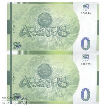 اسکناس 0 یورو بدون تاریخ - آکواریوم آتلانتیس مادرید - جفت - UNC65 - اسپانیا