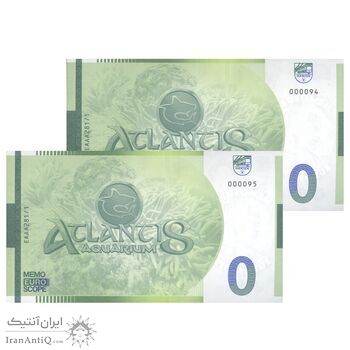 اسکناس 0 یورو بدون تاریخ - آکواریوم آتلانتیس مادرید - جفت - UNC65 - اسپانیا