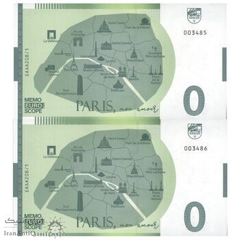 اسکناس 0 یورو بدون تاریخ(2022) - آکواریوم پاریس - جفت - UNC65 - فرانسه